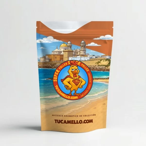 Packaging de resina Súper Pollen con CBD 19.20% vendido por tucamello.com.