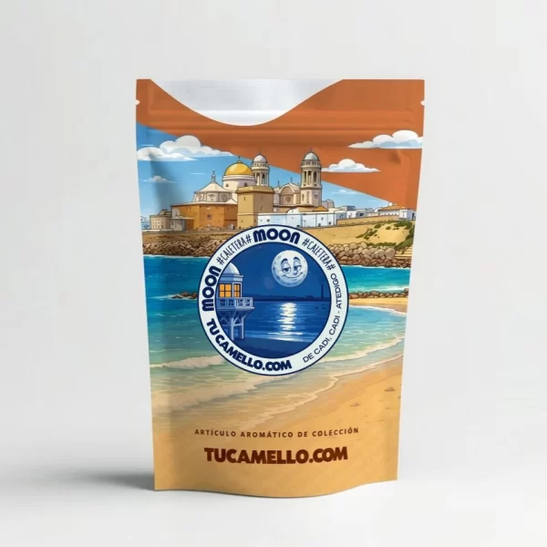 Packaging de resina Moon Caletera con CBD 21.60% vendido por tucamello.com.