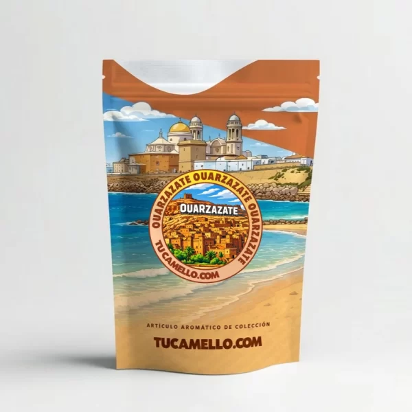 Packaging de resina Ouarzazate con CBD 20.80% vendido por tucamello.com.